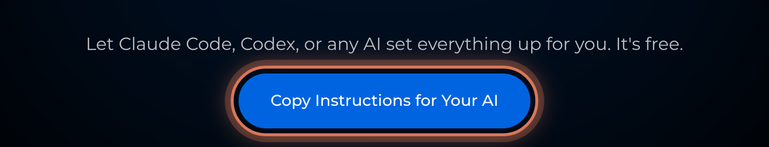 הכפתור Copy Instructions for Your AI בדף הבית של HookMyApp